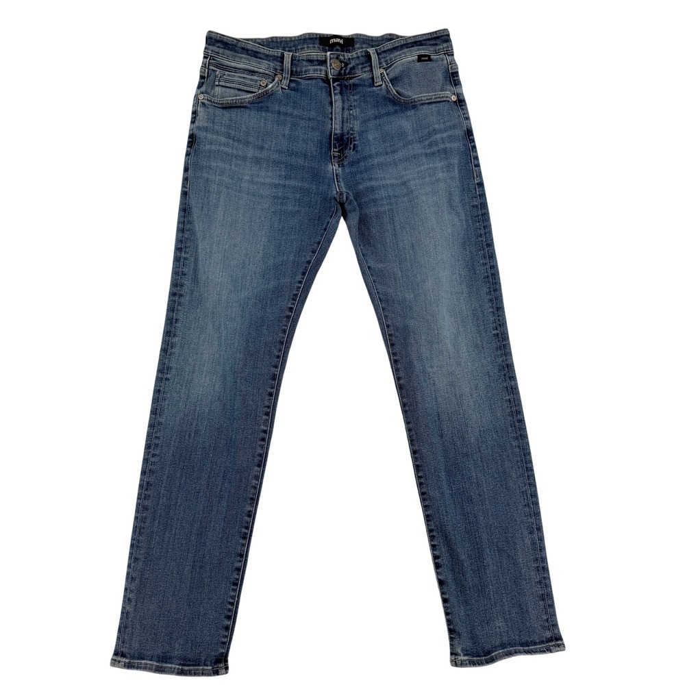Mavi Jake Slim Leg Jeans Mens Medium Wash Blue Organic Cotton Stretch Denim
